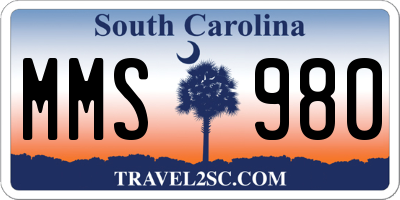 SC license plate MMS980