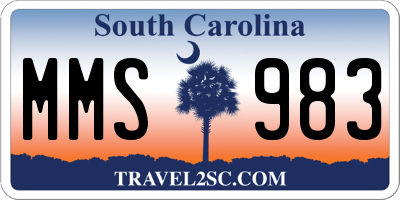 SC license plate MMS983