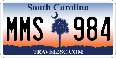 SC license plate MMS984