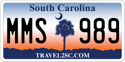 SC license plate MMS989