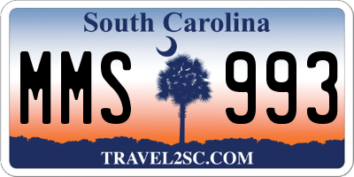 SC license plate MMS993