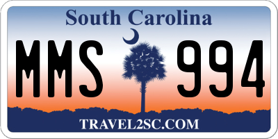 SC license plate MMS994
