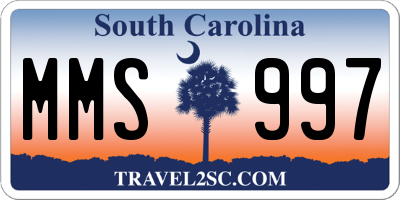 SC license plate MMS997