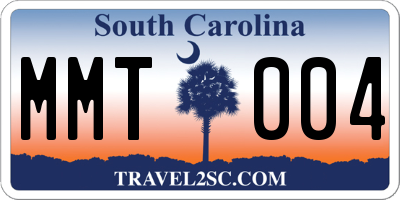 SC license plate MMT004