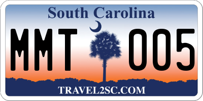 SC license plate MMT005
