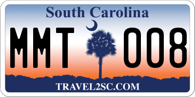 SC license plate MMT008