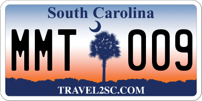 SC license plate MMT009