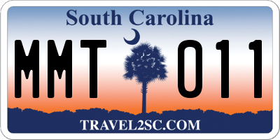 SC license plate MMT011