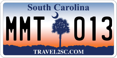 SC license plate MMT013