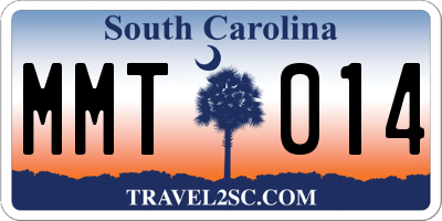 SC license plate MMT014