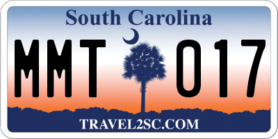 SC license plate MMT017