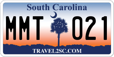 SC license plate MMT021
