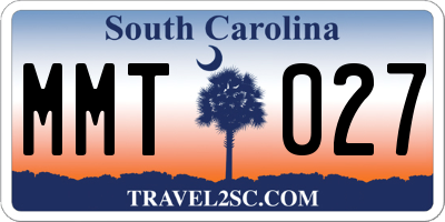 SC license plate MMT027