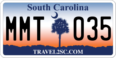 SC license plate MMT035