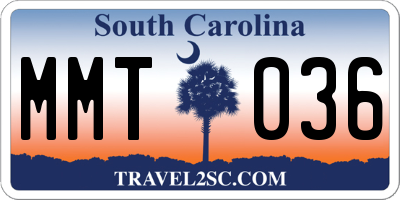 SC license plate MMT036