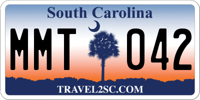 SC license plate MMT042
