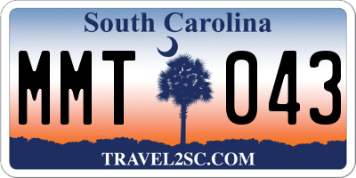 SC license plate MMT043