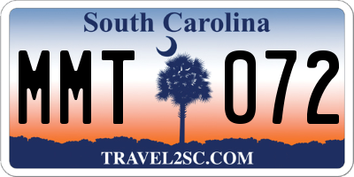 SC license plate MMT072
