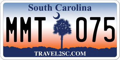 SC license plate MMT075