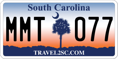 SC license plate MMT077