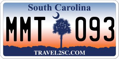 SC license plate MMT093