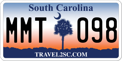 SC license plate MMT098