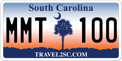 SC license plate MMT100
