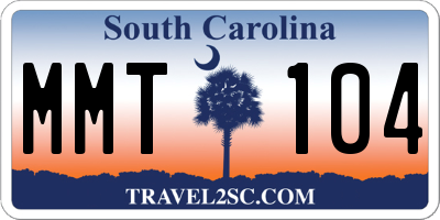 SC license plate MMT104