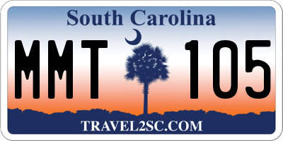 SC license plate MMT105