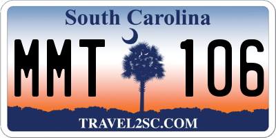 SC license plate MMT106