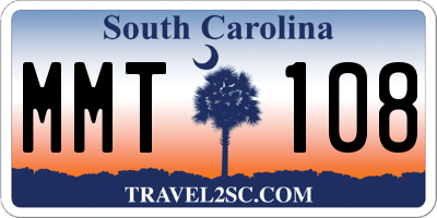 SC license plate MMT108