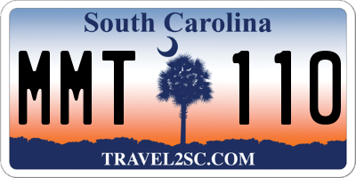 SC license plate MMT110
