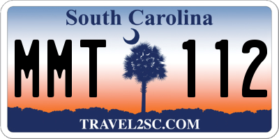 SC license plate MMT112