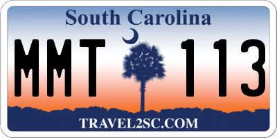 SC license plate MMT113