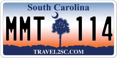 SC license plate MMT114