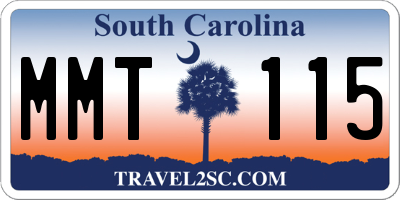 SC license plate MMT115