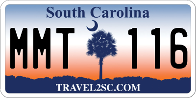 SC license plate MMT116