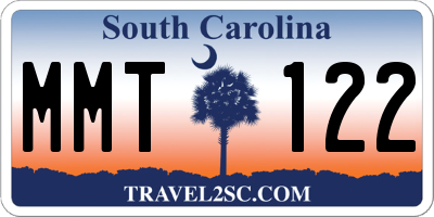 SC license plate MMT122