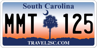 SC license plate MMT125