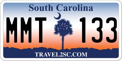 SC license plate MMT133