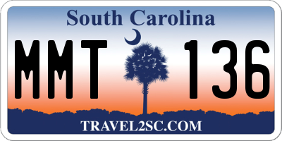 SC license plate MMT136