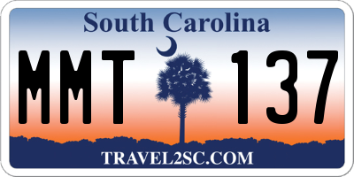 SC license plate MMT137