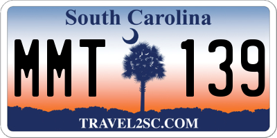 SC license plate MMT139