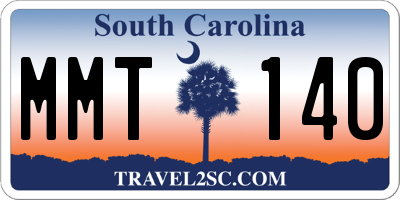 SC license plate MMT140