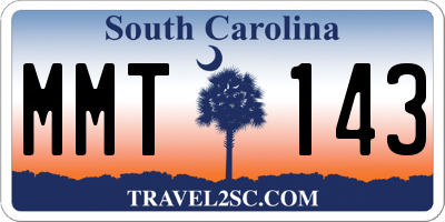 SC license plate MMT143