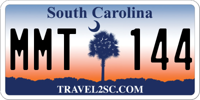 SC license plate MMT144