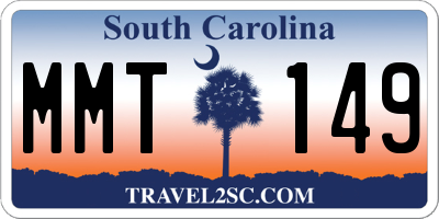 SC license plate MMT149
