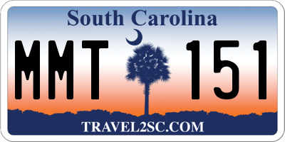 SC license plate MMT151