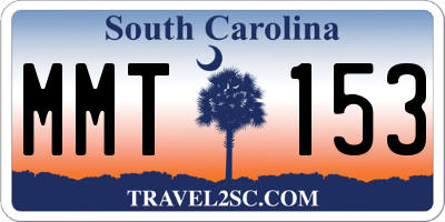 SC license plate MMT153