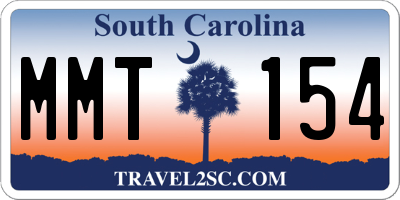SC license plate MMT154